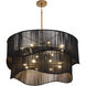 Rhine LED Black Jute Chandelier Ceiling Light